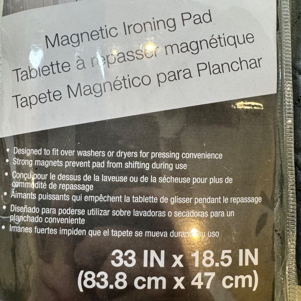 Dritz Magnetic Ironing Pad 33x18.5in Heat Reflective Cotton Set of 2 - Picture 5 of 13